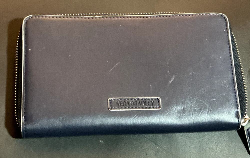 Vera Bradley Accordion Wallet Blue Faux Leather
